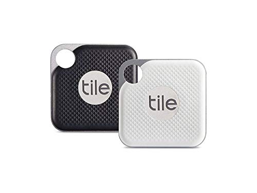 Tile Inc, Pro Black and White Combo, Bluetooth Tracker and Finder, Water Resistant, Replaceable Battery, Easy to Attach for Keys, Pet Collars and Bags (2 Pack)