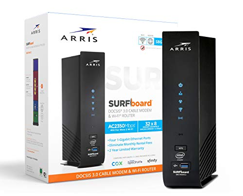 ARRIS SURFboard SBG7600AC2 DOCSIS 3.0 Cable Modem & AC2350 Dual-Band Wi-Fi Router, Approved for Cox, Spectrum, Xfinity & others (black)