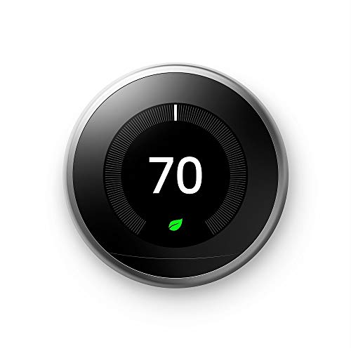 Google Nest Learning Thermostat - Programmable Smart Thermostat for Home - 3rd Generation Nest Thermostat - Works with Alexa - [Stainless Steel]