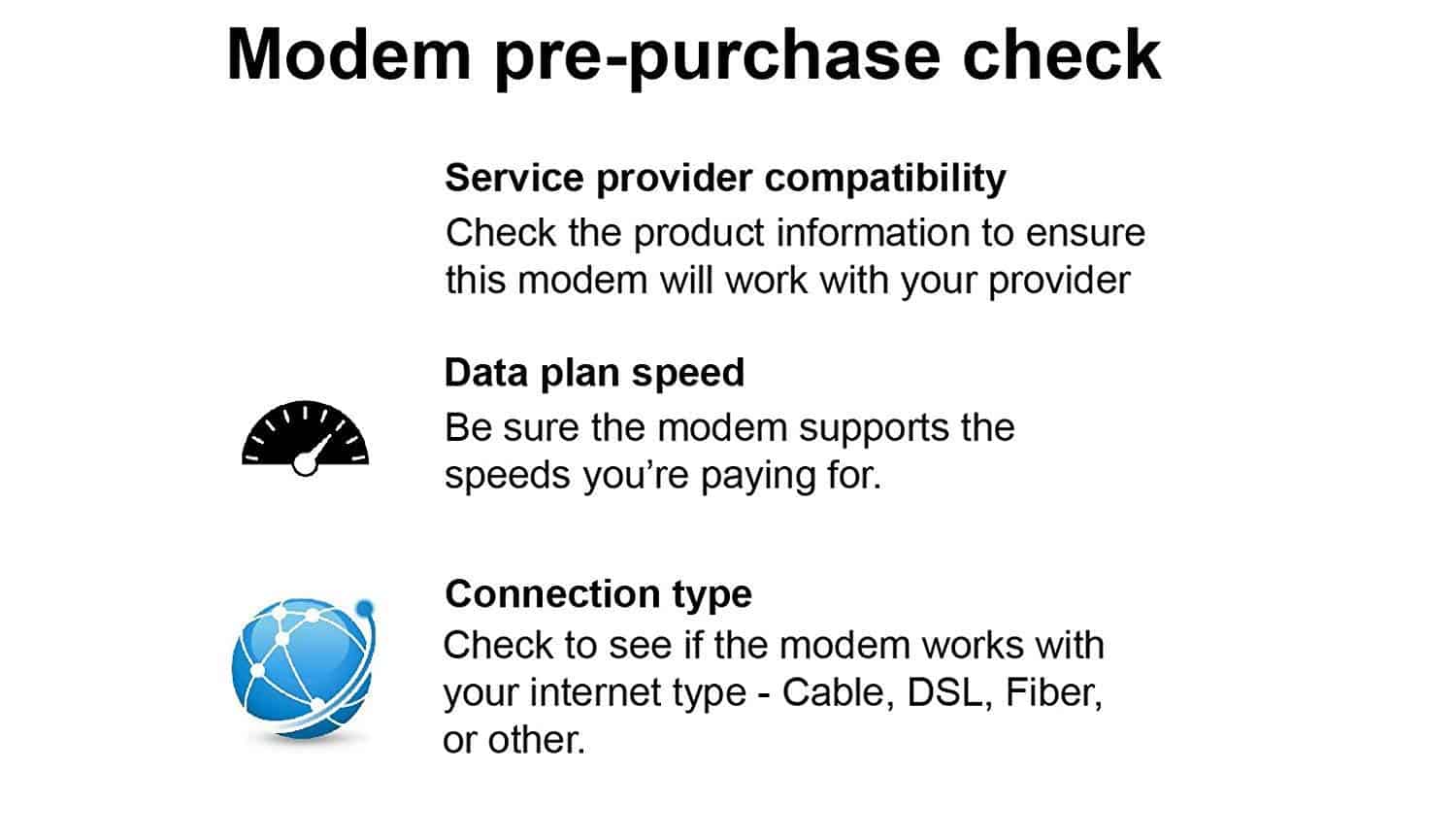 modem pre check